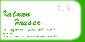 kalman hauser business card